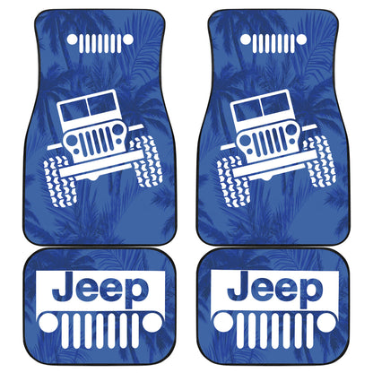 Jeep Offroad Blue White Beach Palms Style 2 Car Floor Mats 211401