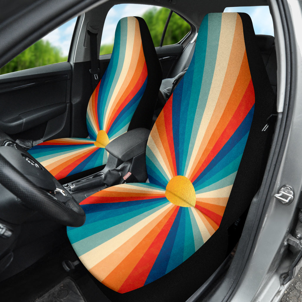 Retro Sunrise Colorful Car Seat Covers 210202