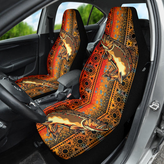 Trout Fish Brown Printing Car Seat Covers 211201