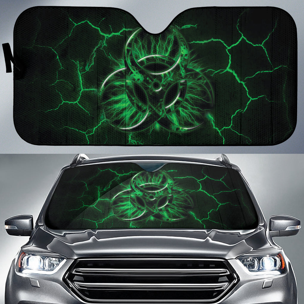 Biohazard Green Neon Crack Car Auto Sun Shades 212101