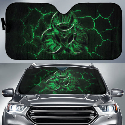 Biohazard Green Neon Crack Car Auto Sun Shades 212101