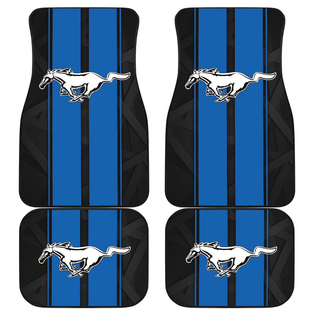 Blue Ford Mustang Fastback Muscle Car Floor Mats 210302