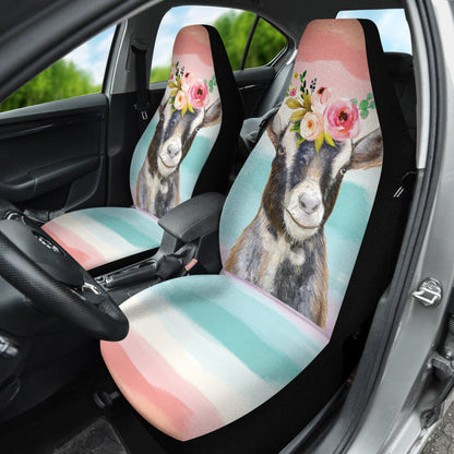 Goat Cute Colorful Watercolor Car Seat Covers 212301