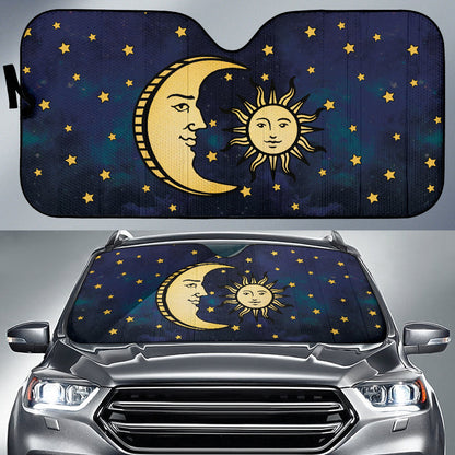 Celestial Sun And Man In Moon Car Auto Sun Shades 210302