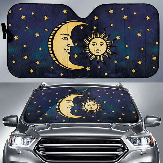 Celestial Sun And Man In Moon Car Auto Sun Shades 210302