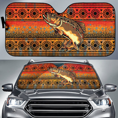 Trout Fish Brown Printing Car Auto Sun Shades 211201