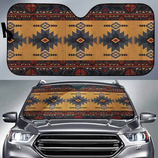 Brown Colors Aztec Boho Vintage Car Auto Sun Shades 212101