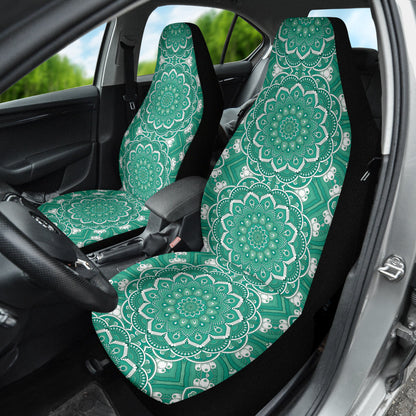 Green Mandala Circle Car Seat Covers 212401