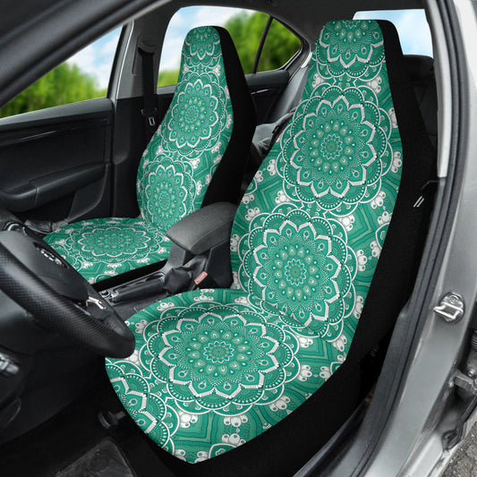 Green Mandala Circle Car Seat Covers 212401