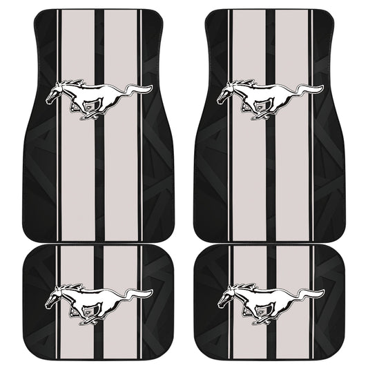 White Gray Ford Mustang Fastback Muscle Car Floor Mats 210402
