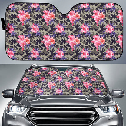 Pink Rose Camo Car Auto Sun Shades 212201