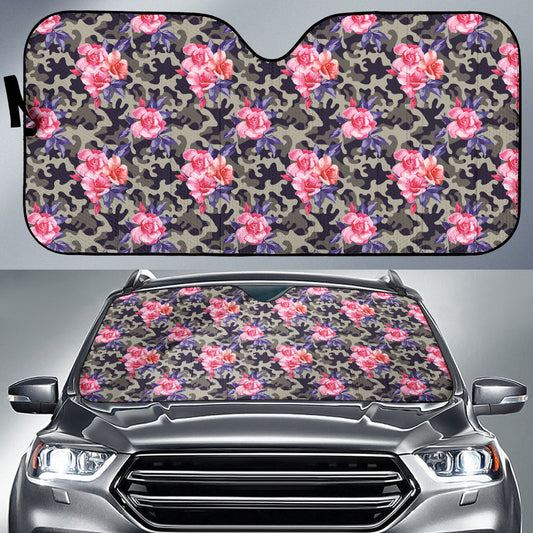 Pink Rose Camo Car Auto Sun Shades 212201