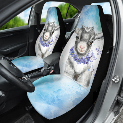 Goat Cute Blue Watercolor Car Seat Covers 212301