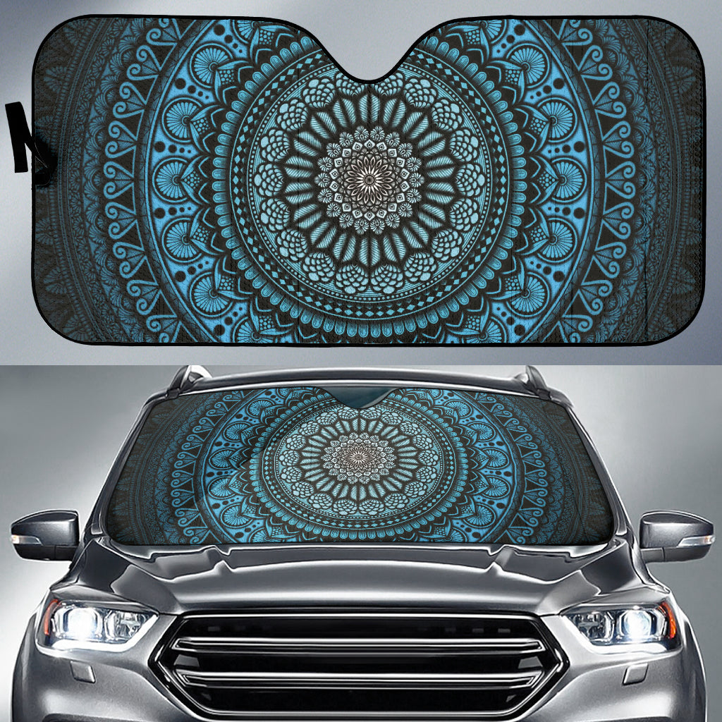 Cyan Mandala Circle Car Auto Sun Shades 212401