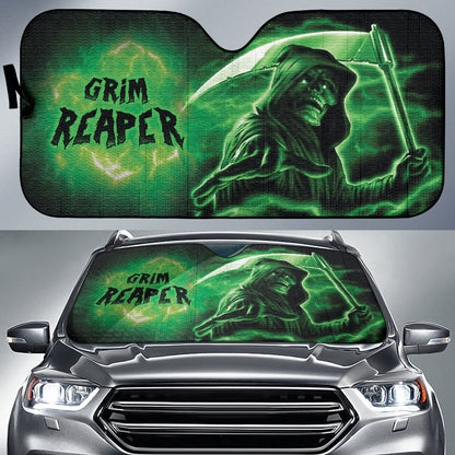 Skull Gothic Horror Grim Reaper Skull Car Auto Sun Shades 211501