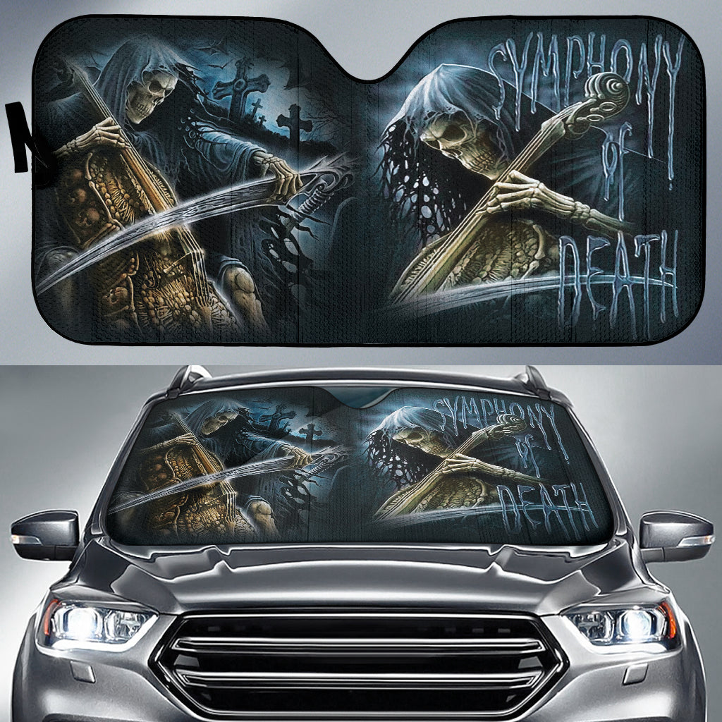 Grim Reaper Skull Girl Car Auto Sun Shades 211701