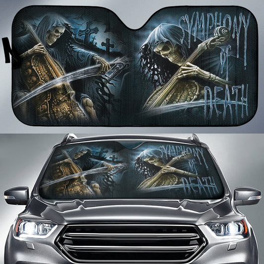 Grim Reaper Skull Girl Car Auto Sun Shades 211701