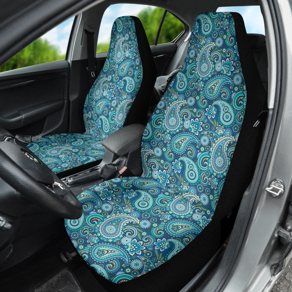 Blue Paisley Pattern Car Seat Covers 212201