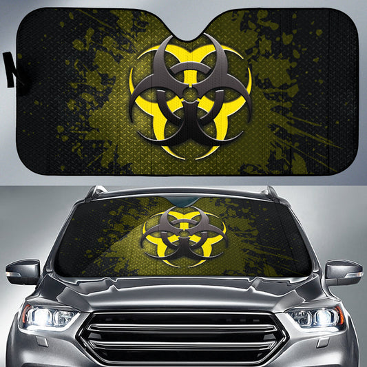Biohazard Yellow Grunge Color Splash Car Auto Sun Shades 212101
