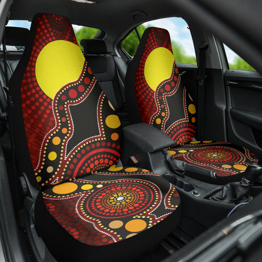 Australia Indigenous Circle Dot Car Seat Covers 2 212501