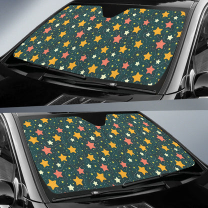 Green Stars Sky Car Car Auto Sun Shades 210302