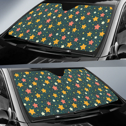 Green Stars Sky Car Car Auto Sun Shades 210302