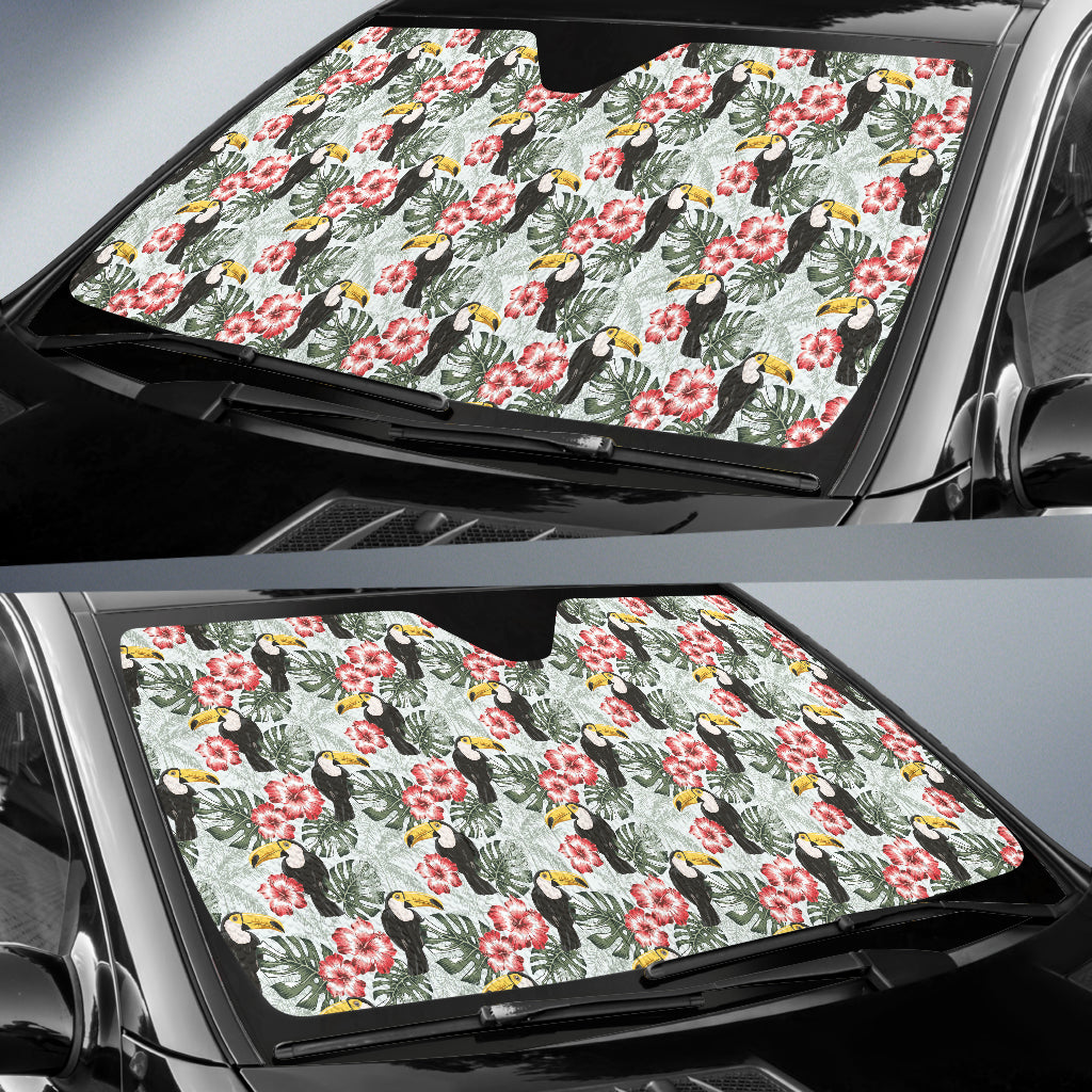 Hibicus Toucan Vintage Car Auto Sun Shades 212401