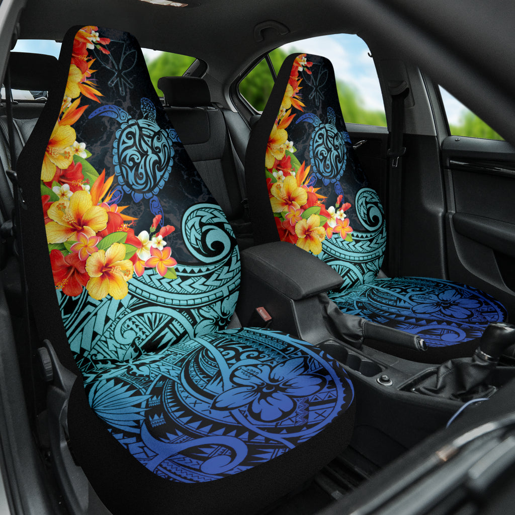 Kanaka Maoli (Hawaiian) Car Seat Covers Sea Turtle Tropical Hibiscus And Plumeria 211801