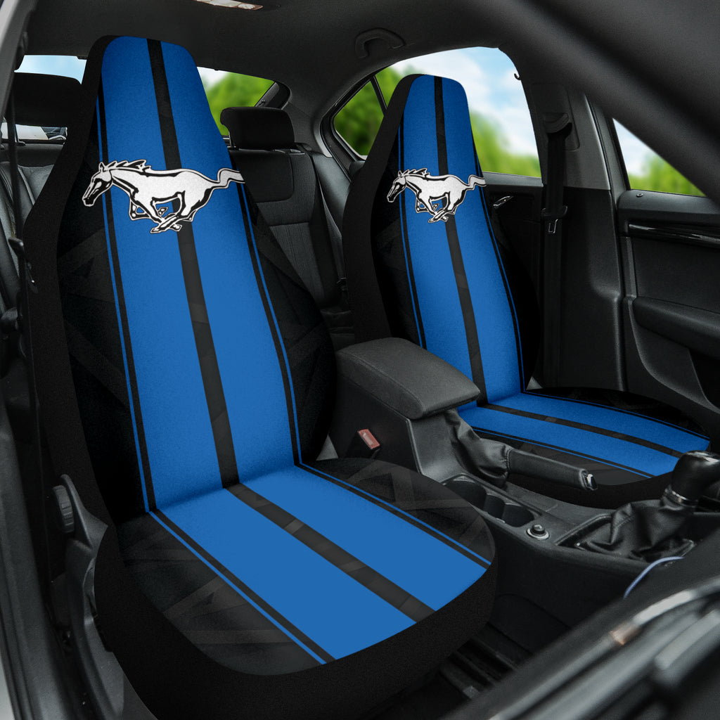 Blue Ford Mustang Fastback Muscle Car Seat Covers 210302