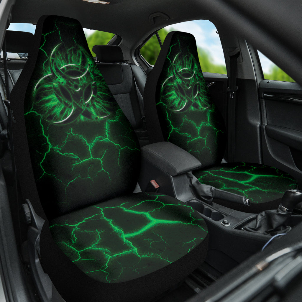 Biohazard Green Neon Crack Car Seat Covers 212101