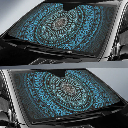 Cyan Mandala Circle Car Auto Sun Shades 212401