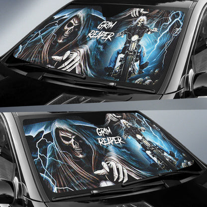 Motocycle Grim Reaper Skull Biker Car Auto Sun Shades 211501