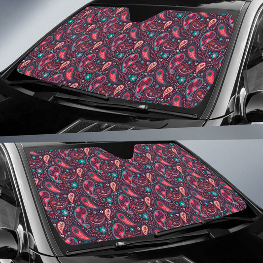 Pink Paisley Pattern Car Auto Sun Shades 212201
