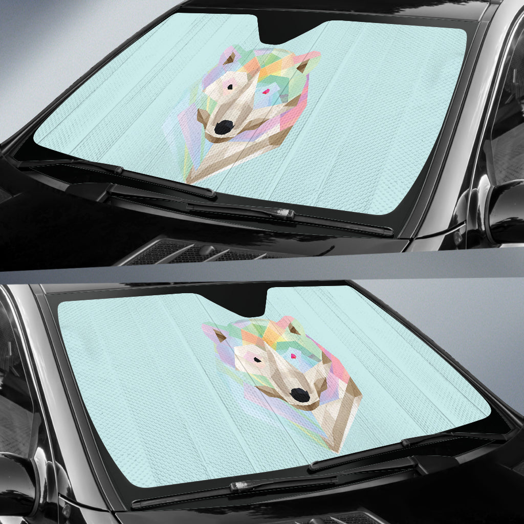 Modern Polygon Bear Illustration with Faceted Style Car Auto Sun Shades 211502