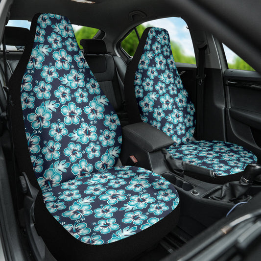 Blue Hibiscus Hawaiian Flower Pattern Car Seat Covers 212201