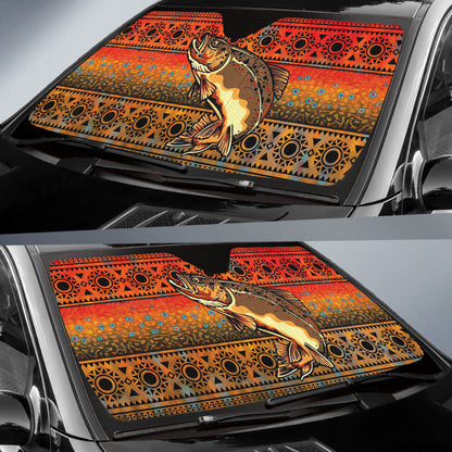 Trout Fish Brown Printing Car Auto Sun Shades 211201