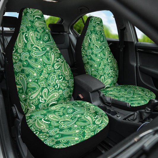Green Paisley Pattern Car Seat Covers 212201