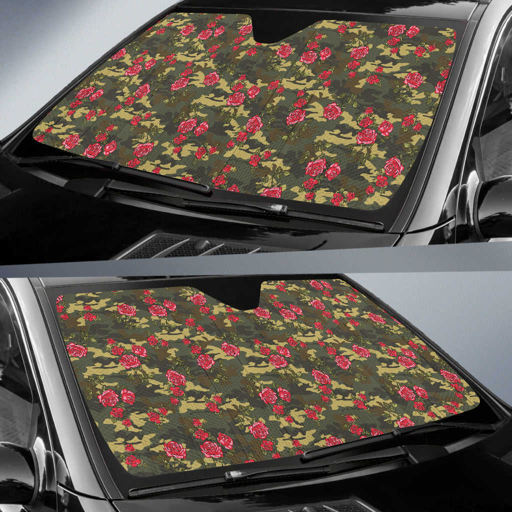 Red Rose Camo Car Auto Sun Shades 212201