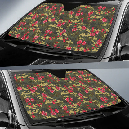 Red Rose Camo Car Auto Sun Shades 212201