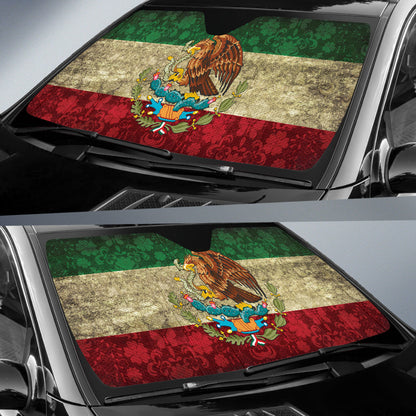 Coat of Arms Mexico Flag Flower Car Auto Sun Shades 210202
