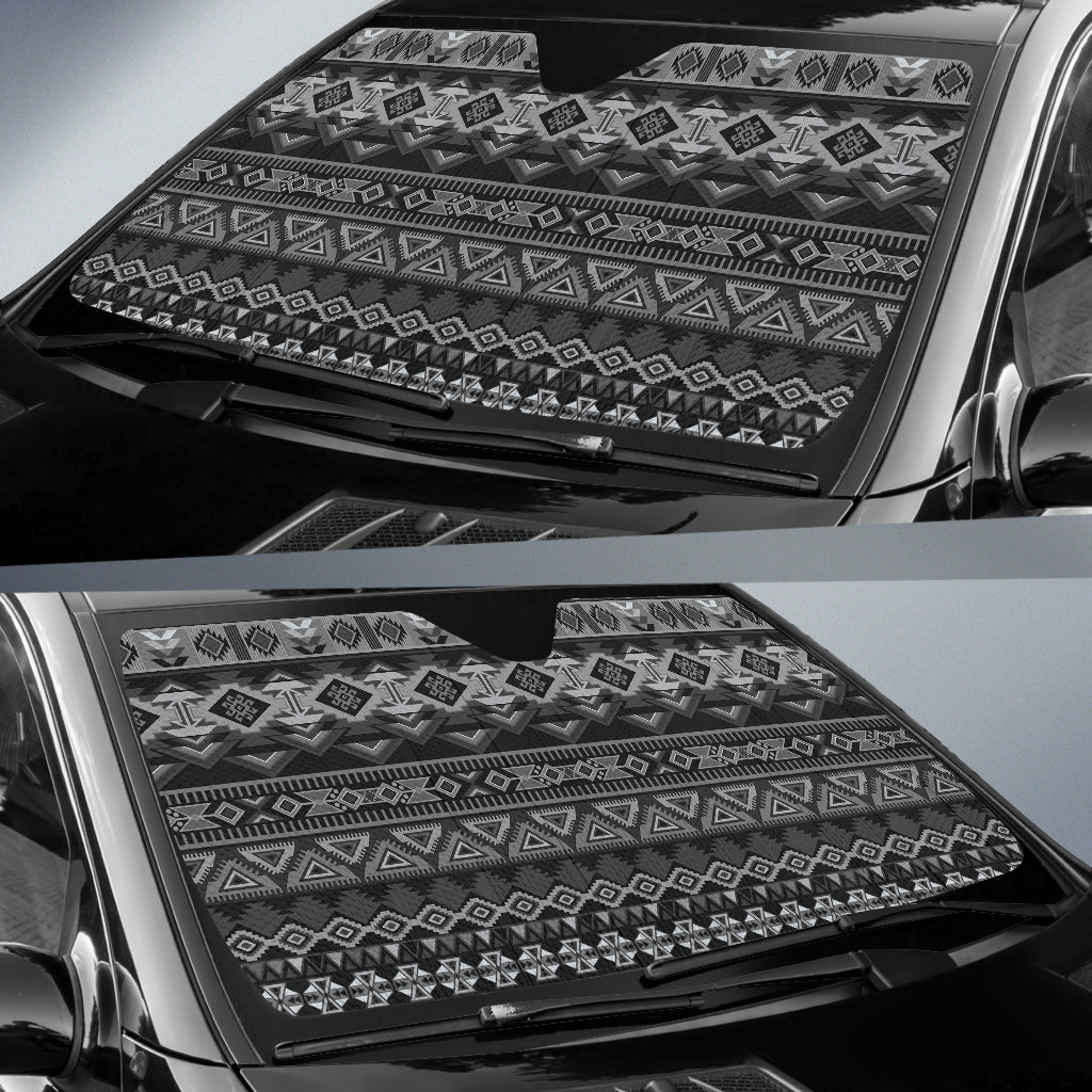 Gray Boho Aztec Auto Sun Shades 211302