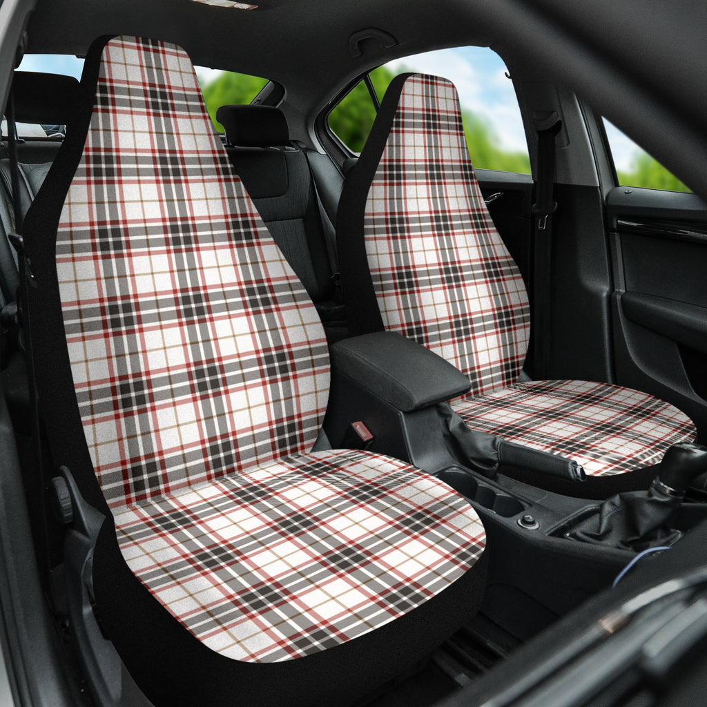 White Plaid Pattern Car Seat Covers 212401