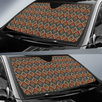 Colorful Boho Chic Bohemian Aztec Pattern Car Auto Sun Shades 212101