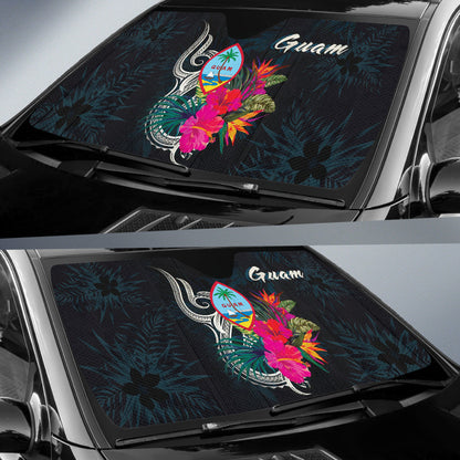 Guam Polynesian Car Auto Sun Shades Tropical Flower 213101