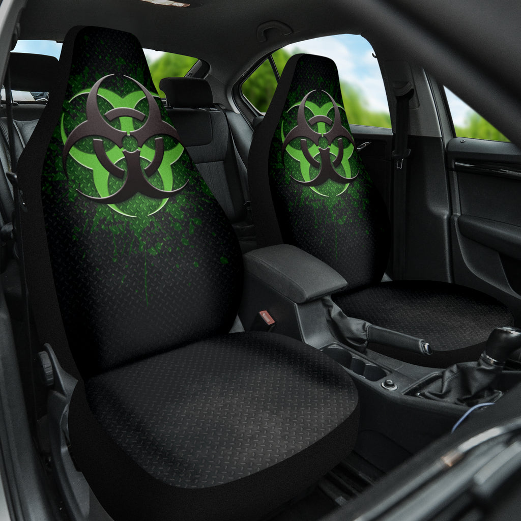 Biohazard Green Grunge Color Splash Car Seat Covers 212101