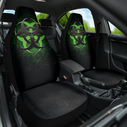 Biohazard Green Grunge Color Splash Car Seat Covers 212101