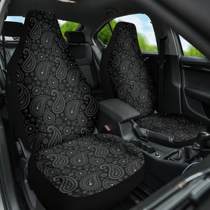 Black Paisley Pattern Car Seat Covers 212101