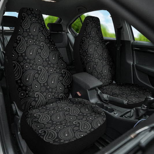 Black Paisley Pattern Car Seat Covers 212101