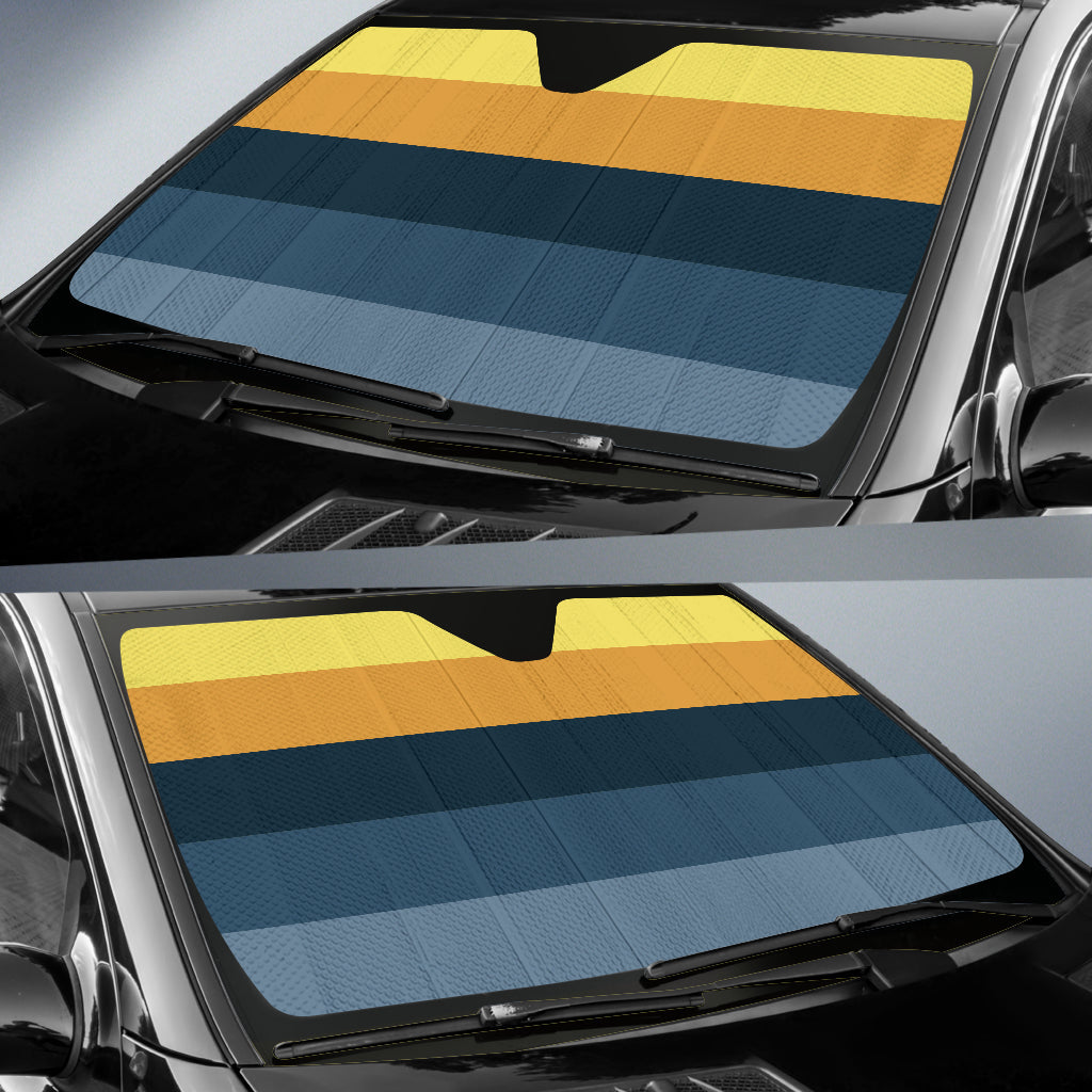 Retro Yellow Blue Car Auto Sun Shades 210202