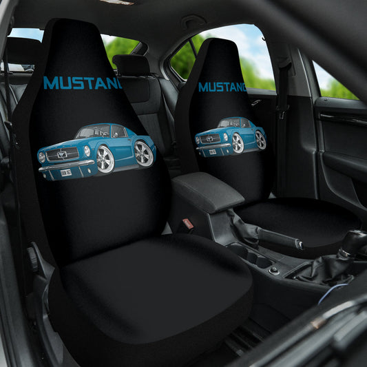 Blue Ford Mustang Fastback Muscle Car Seat Covers 210102